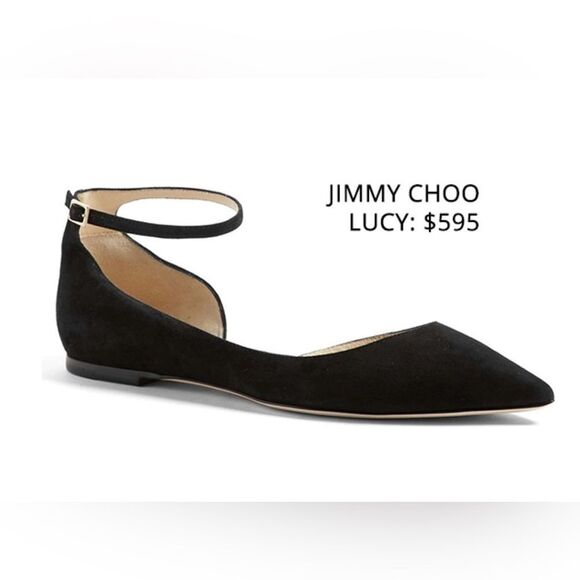 Jimmy Choo Navy Suede Lucy Flats Size EU 40 US 8,5/9 - Picture 1 of 15